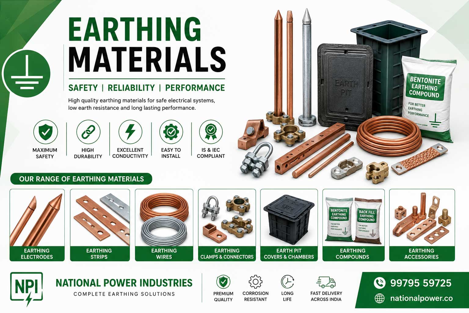Earthing Materials in Vadodara, Surat, Vapi, Valsad