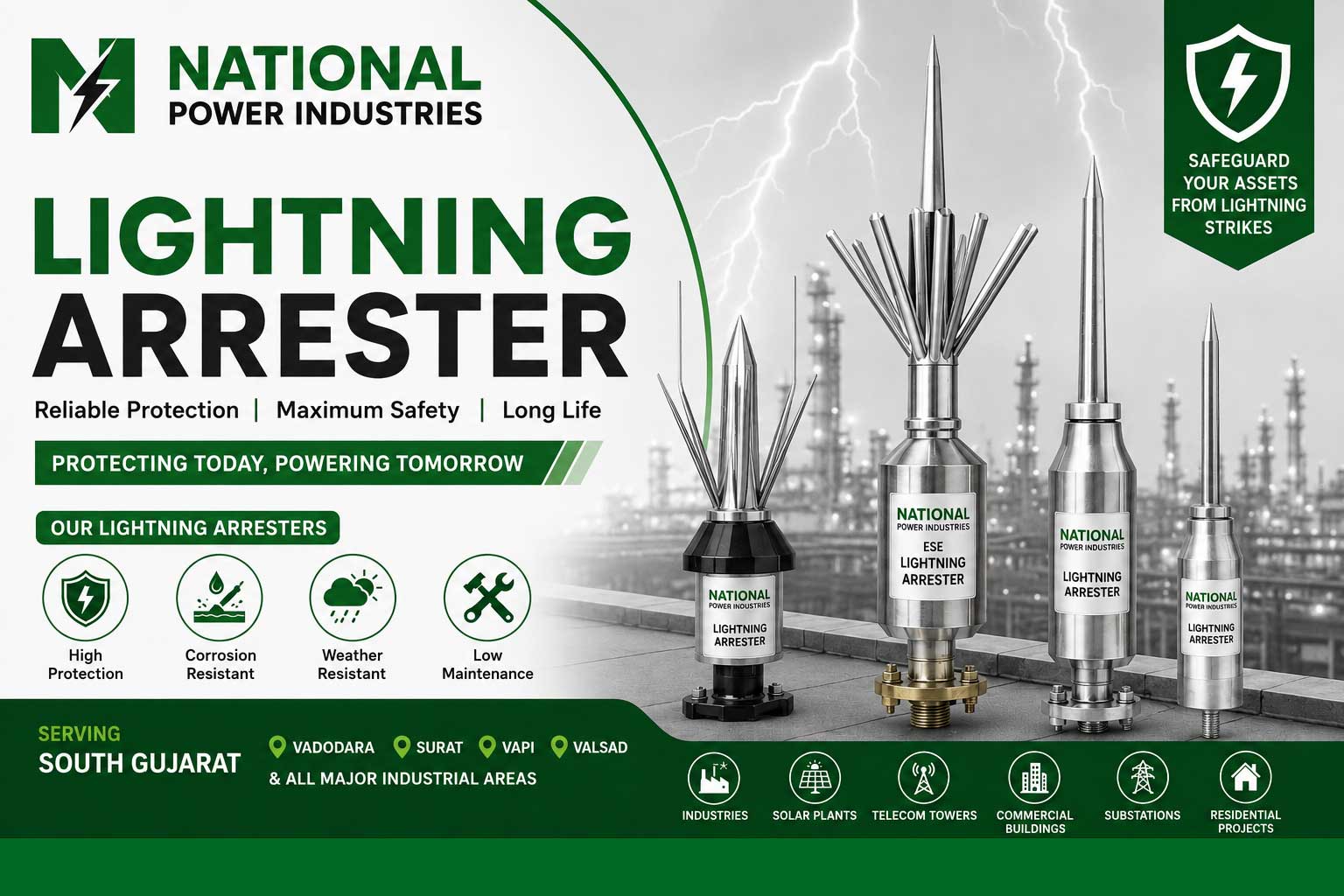 Lightning Arrester In vadodara, surat, vapi, valsad