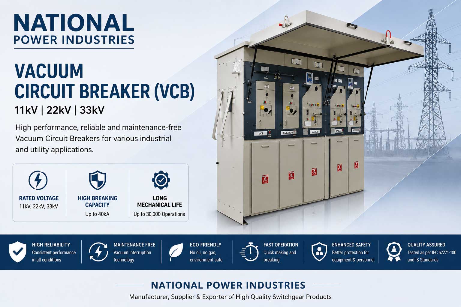 Vacuum Circuit Breaker Manufacturer in Vadodara Surat Vapi Valsad South Gujarat